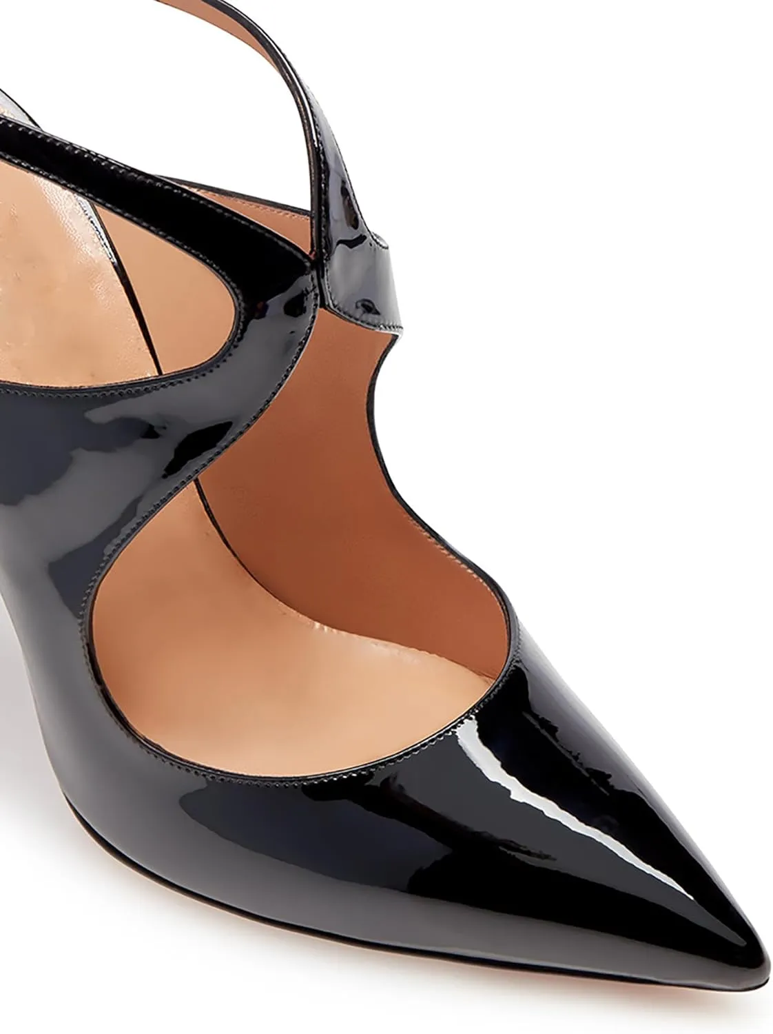 Womens Slingback Stiletto High Heels Closed Pointed Toe Pumps Elegant Ankle Strap Buckle Party Prom Wedding Dress Pumps Shoes
