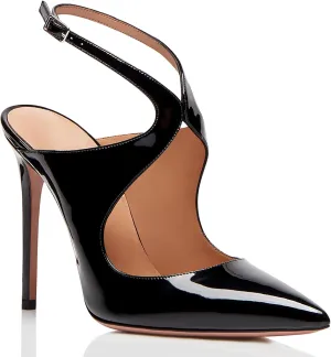 Womens Slingback Stiletto High Heels Closed Pointed Toe Pumps Elegant Ankle Strap Buckle Party Prom Wedding Dress Pumps Shoes