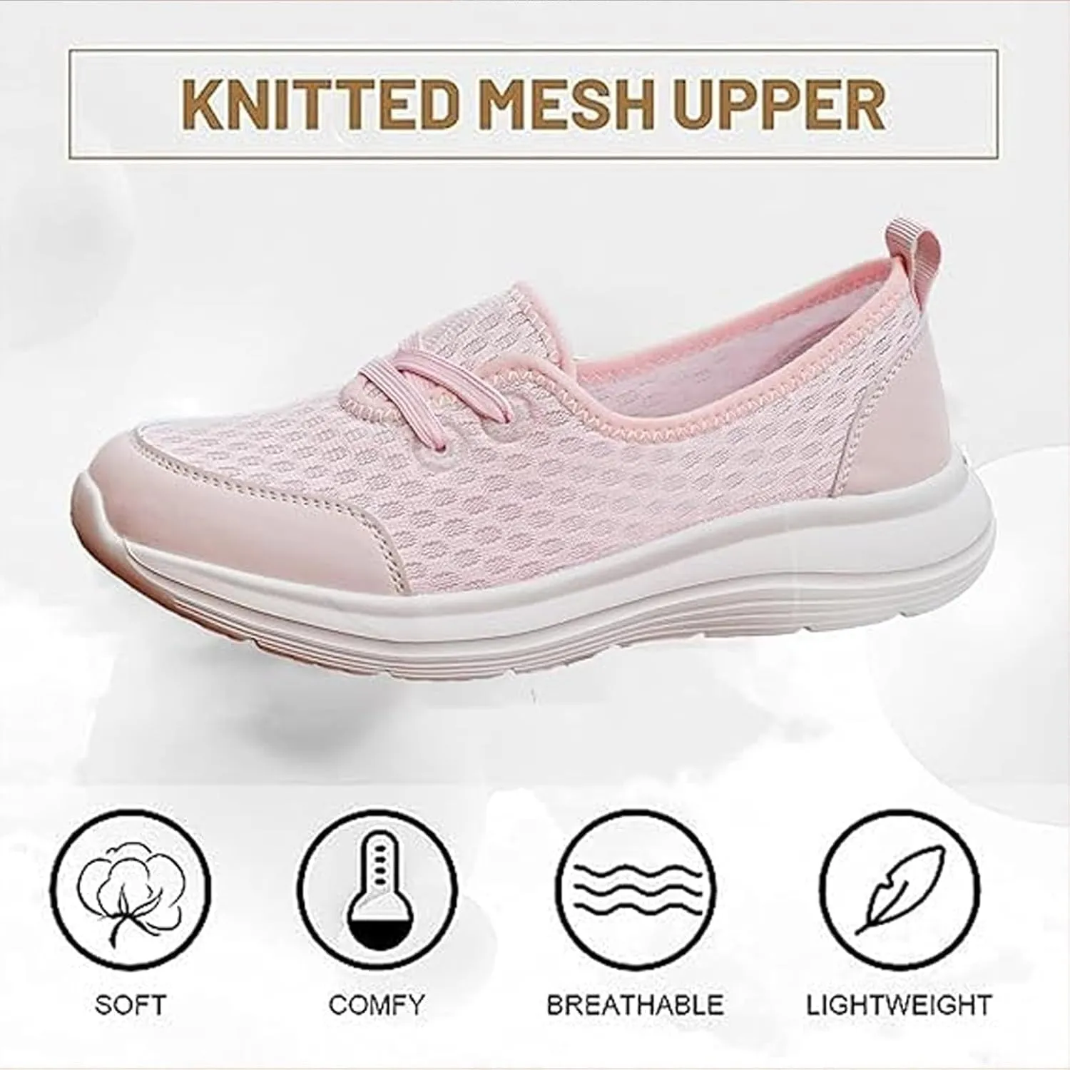 Women's Soft Sole Mesh Comfort Orthopedic Shoes - 2024 New Comfortable Mesh Walking Shoes, Low Top Orthopedic Slip on Shoe for Women, Breathable Arch Support Casual Shoe for Women