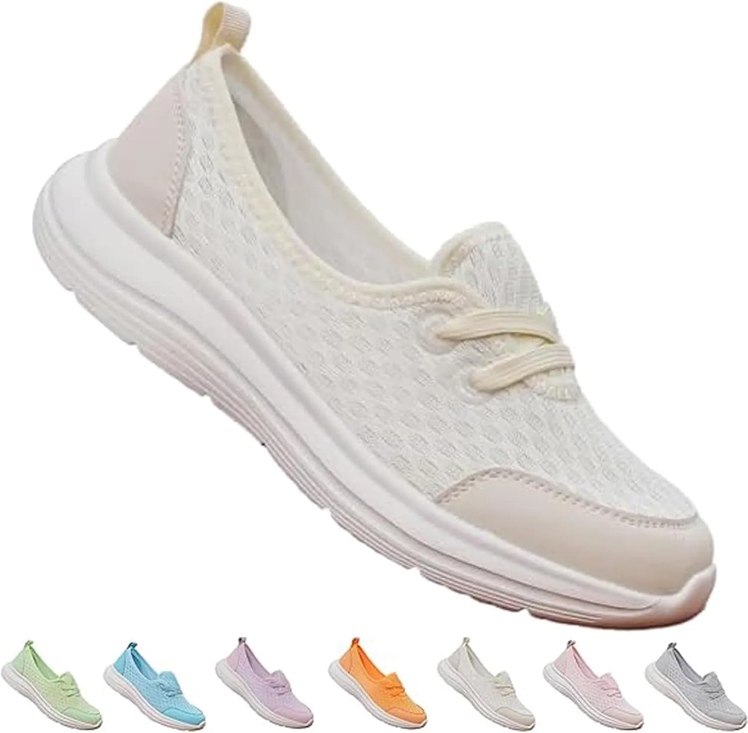 Women's Soft Sole Mesh Comfort Orthopedic Shoes - 2024 New Comfortable Mesh Walking Shoes, Low Top Orthopedic Slip on Shoe for Women, Breathable Arch Support Casual Shoe for Women