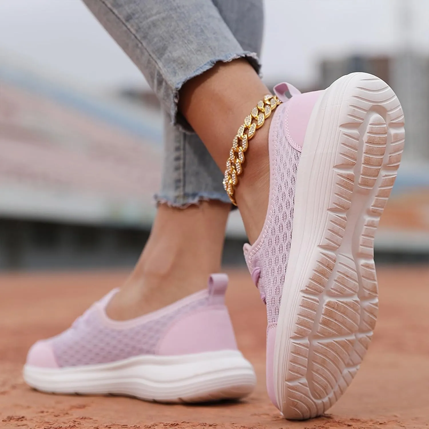 Women's Soft Sole Mesh Comfort Orthopedic Shoes - 2024 New Comfortable Mesh Walking Shoes, Low Top Orthopedic Slip on Shoe for Women, Breathable Arch Support Casual Shoe for Women
