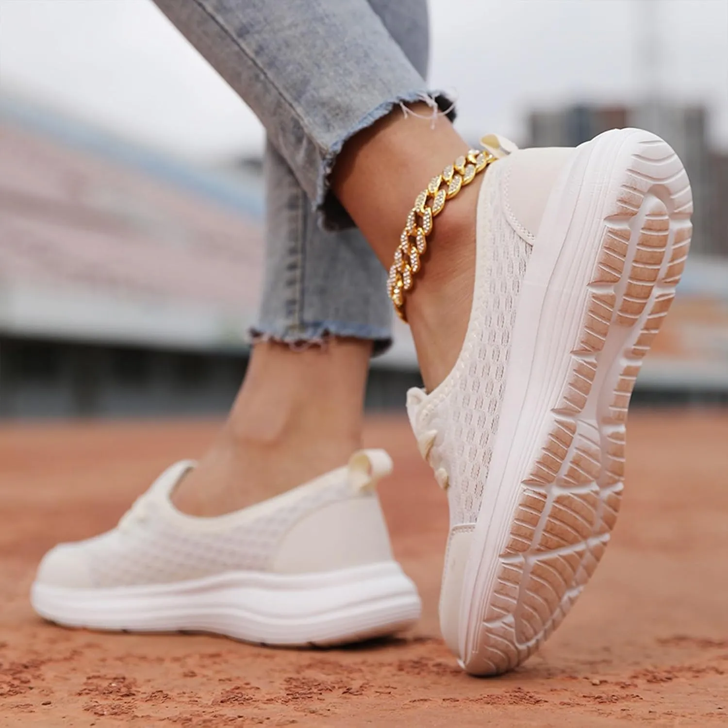 Women's Soft Sole Mesh Comfort Orthopedic Shoes - 2024 New Comfortable Mesh Walking Shoes, Low Top Orthopedic Slip on Shoe for Women, Breathable Arch Support Casual Shoe for Women