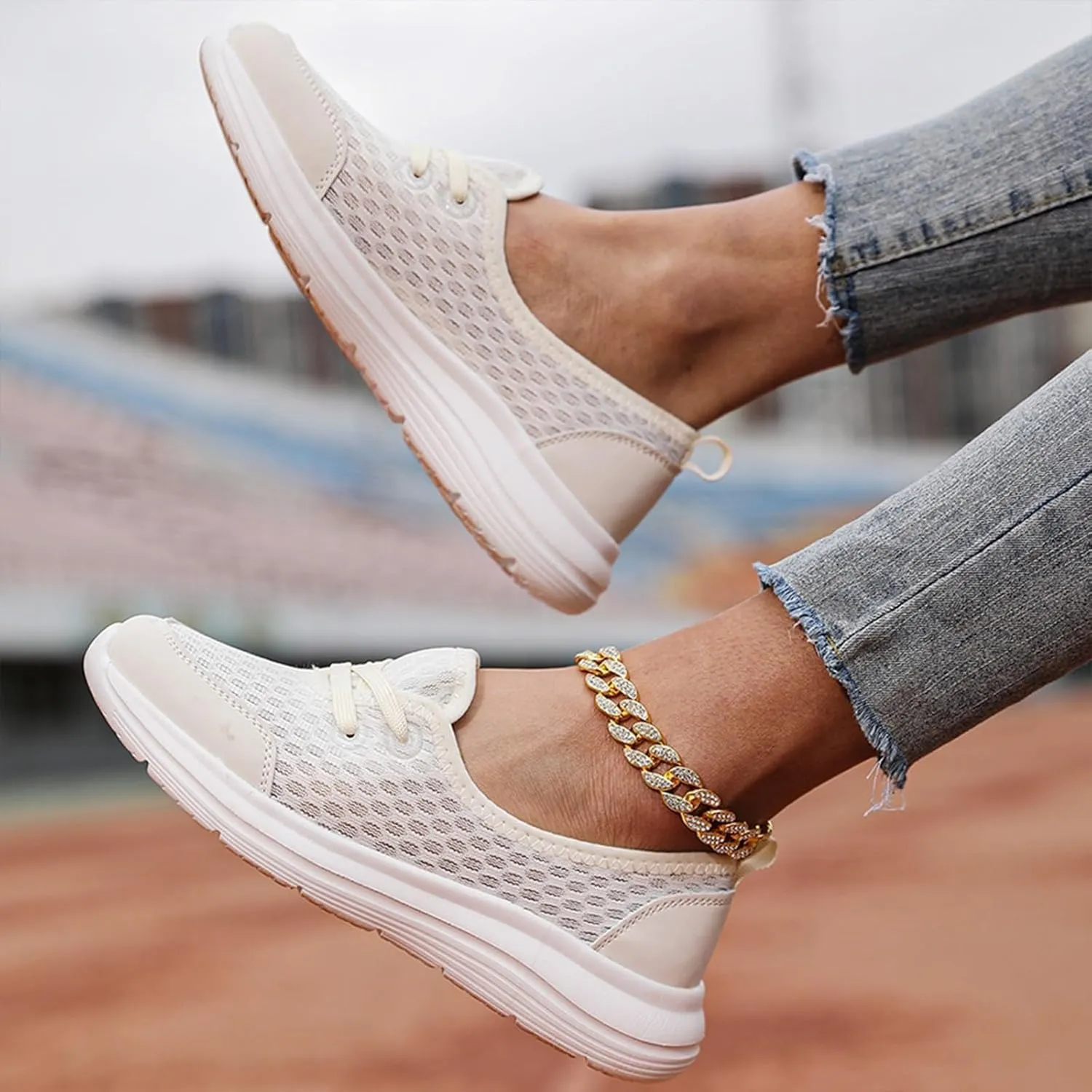 Women's Soft Sole Mesh Comfort Orthopedic Shoes - 2024 New Comfortable Mesh Walking Shoes, Low Top Orthopedic Slip on Shoe for Women, Breathable Arch Support Casual Shoe for Women