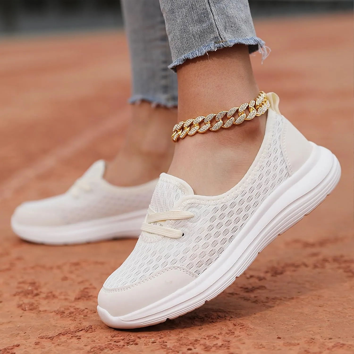 Women's Soft Sole Mesh Comfort Orthopedic Shoes - 2024 New Comfortable Mesh Walking Shoes, Low Top Orthopedic Slip on Shoe for Women, Breathable Arch Support Casual Shoe for Women