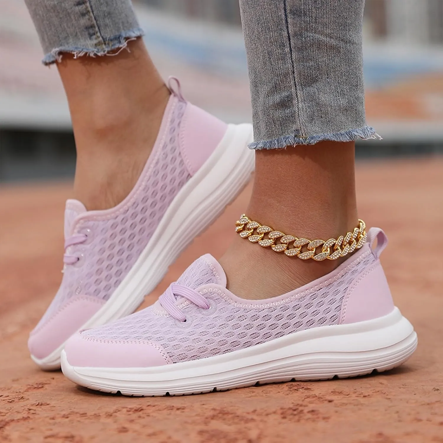 Women's Soft Sole Mesh Comfort Orthopedic Shoes - 2024 New Comfortable Mesh Walking Shoes, Low Top Orthopedic Slip on Shoe for Women, Breathable Arch Support Casual Shoe for Women