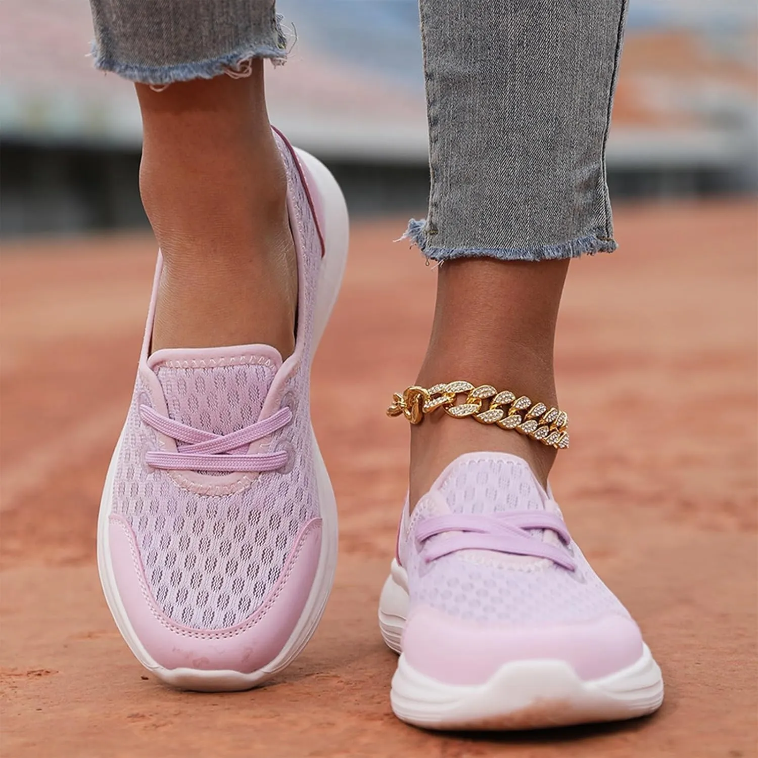 Women's Soft Sole Mesh Comfort Orthopedic Shoes - 2024 New Comfortable Mesh Walking Shoes, Low Top Orthopedic Slip on Shoe for Women, Breathable Arch Support Casual Shoe for Women