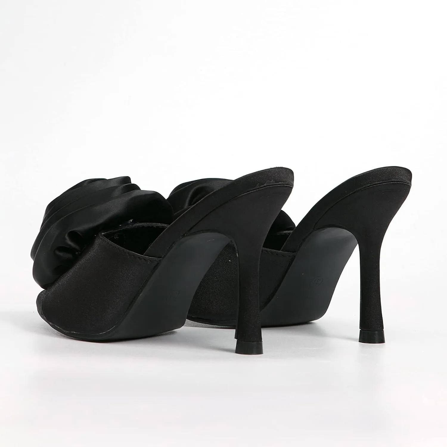 Women's Stilettos High Heels Mules Sandals Open Round Toe Slip On Backless Sexy Flowers Dress Pumps Evening Party Prom Shoes