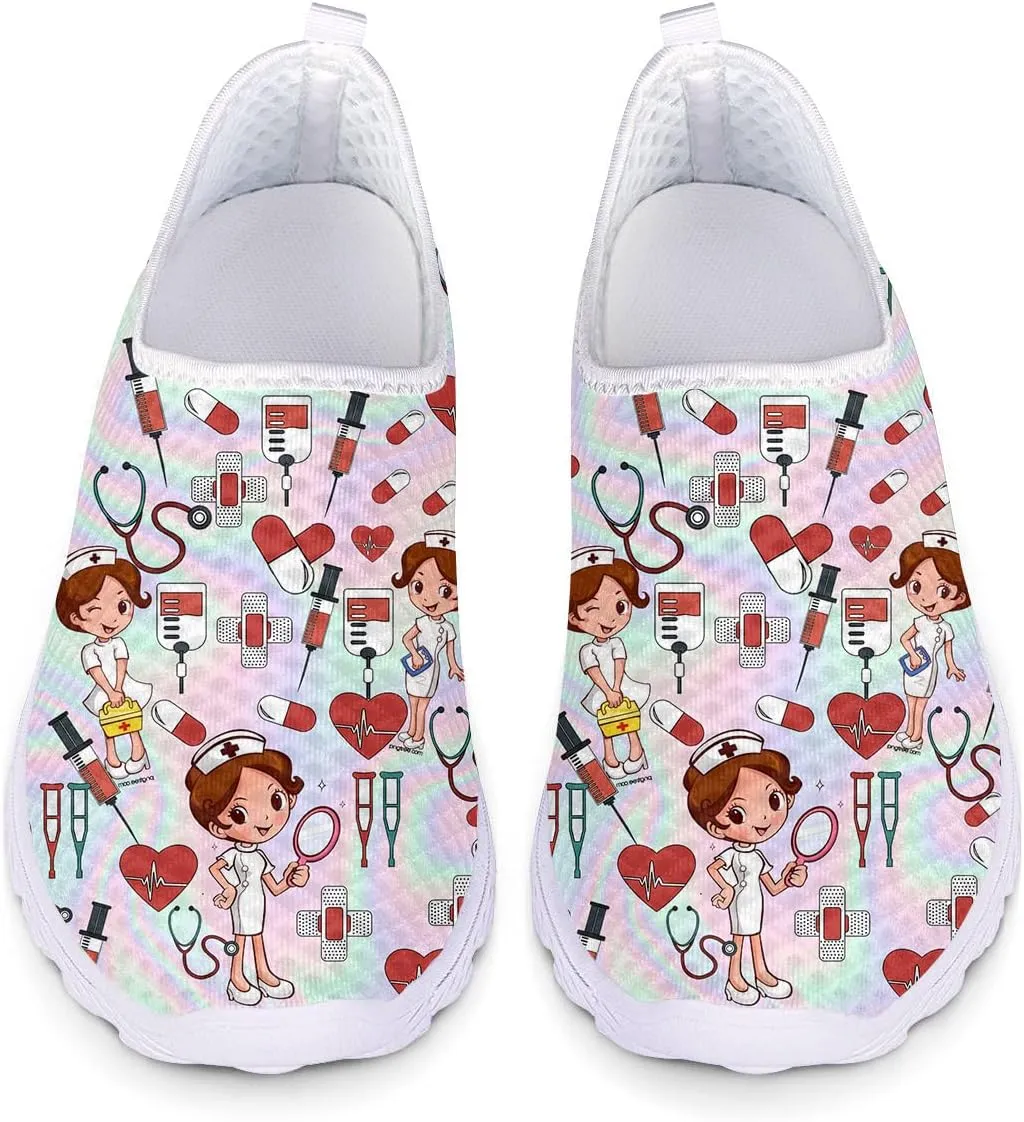 Womens Walking Tennis Medical Nurse Shoes Slip On Loafers Lightweight Casual Sneakers for Gym Travel Work