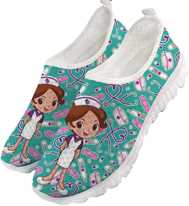 Womens Walking Tennis Medical Nurse Shoes Slip On Loafers Lightweight Casual Sneakers for Gym Travel Work