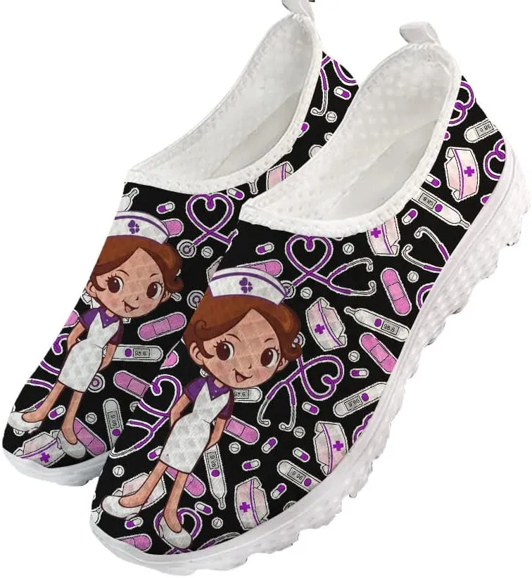 Womens Walking Tennis Medical Nurse Shoes Slip On Loafers Lightweight Casual Sneakers for Gym Travel Work