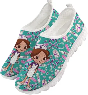 Womens Walking Tennis Medical Nurse Shoes Slip On Loafers Lightweight Casual Sneakers for Gym Travel Work