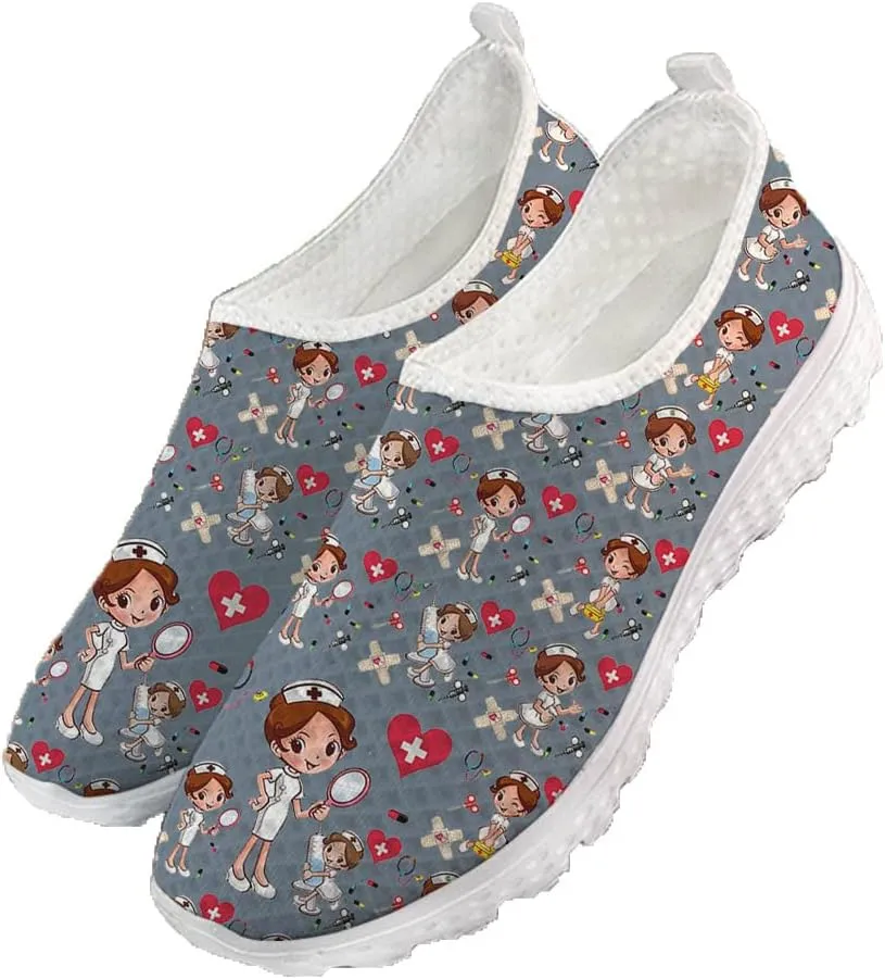 Womens Walking Tennis Medical Nurse Shoes Slip On Loafers Lightweight Casual Sneakers for Gym Travel Work
