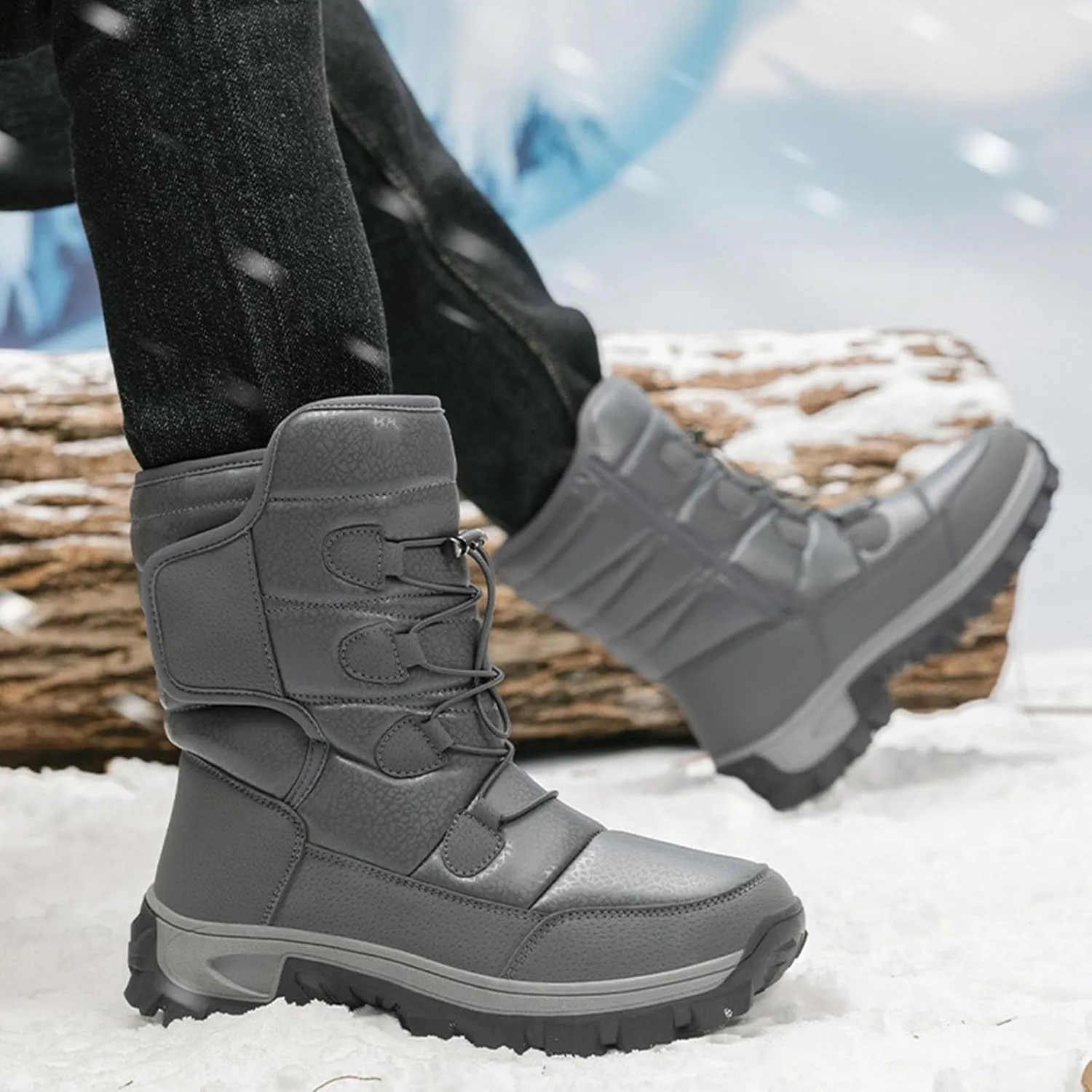 Womens Winter Snow Boots Waterproof Shoes Comfortable Hiking Tennis Booties Furry Mid Calf Fur Lined Winter Boots