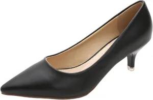 WUIWUIYU Womens Lovely Colors Low Kitten Heel Pointed Toe Dress Work Wedding Pumps Bridal Heeled Shoes