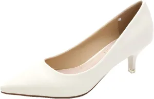 WUIWUIYU Womens Lovely Colors Low Kitten Heel Pointed Toe Dress Work Wedding Pumps Bridal Heeled Shoes