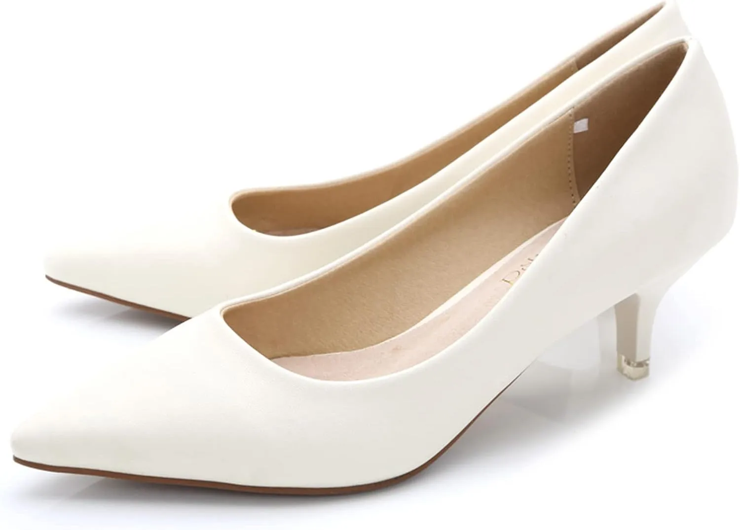 WUIWUIYU Womens Lovely Colors Low Kitten Heel Pointed Toe Dress Work Wedding Pumps Bridal Heeled Shoes