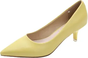 WUIWUIYU Womens Lovely Colors Low Kitten Heel Pointed Toe Dress Work Wedding Pumps Bridal Heeled Shoes