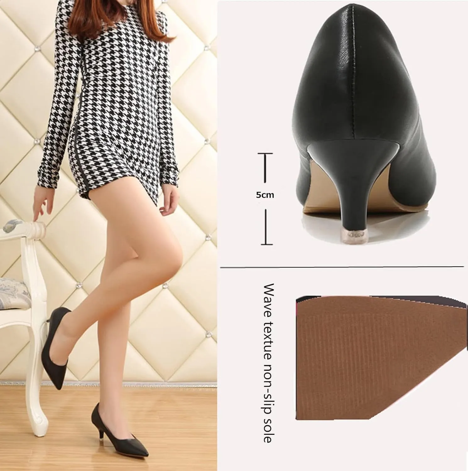 WUIWUIYU Womens Lovely Colors Low Kitten Heel Pointed Toe Dress Work Wedding Pumps Bridal Heeled Shoes