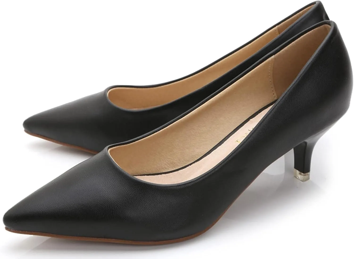WUIWUIYU Womens Lovely Colors Low Kitten Heel Pointed Toe Dress Work Wedding Pumps Bridal Heeled Shoes
