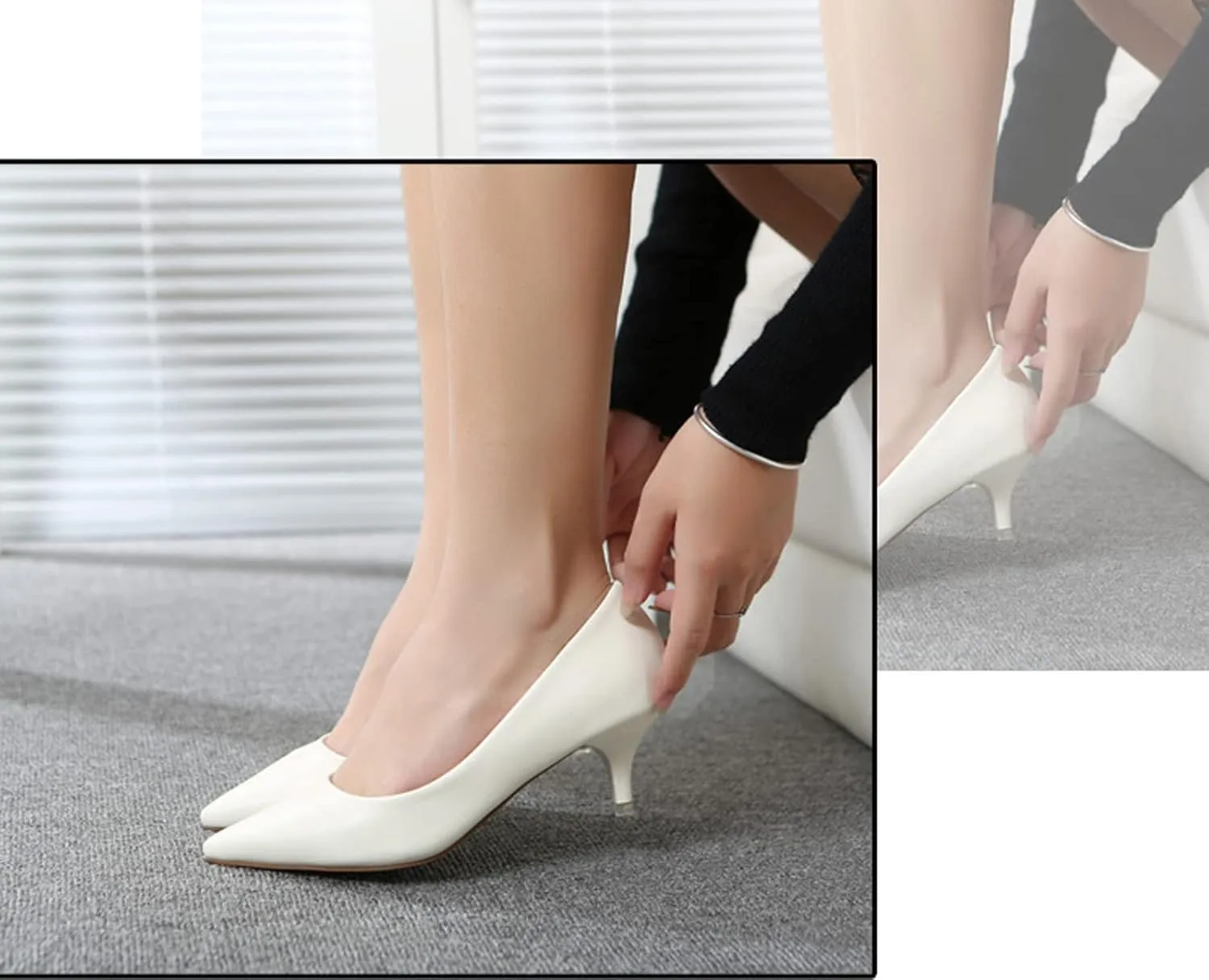 WUIWUIYU Womens Lovely Colors Low Kitten Heel Pointed Toe Dress Work Wedding Pumps Bridal Heeled Shoes