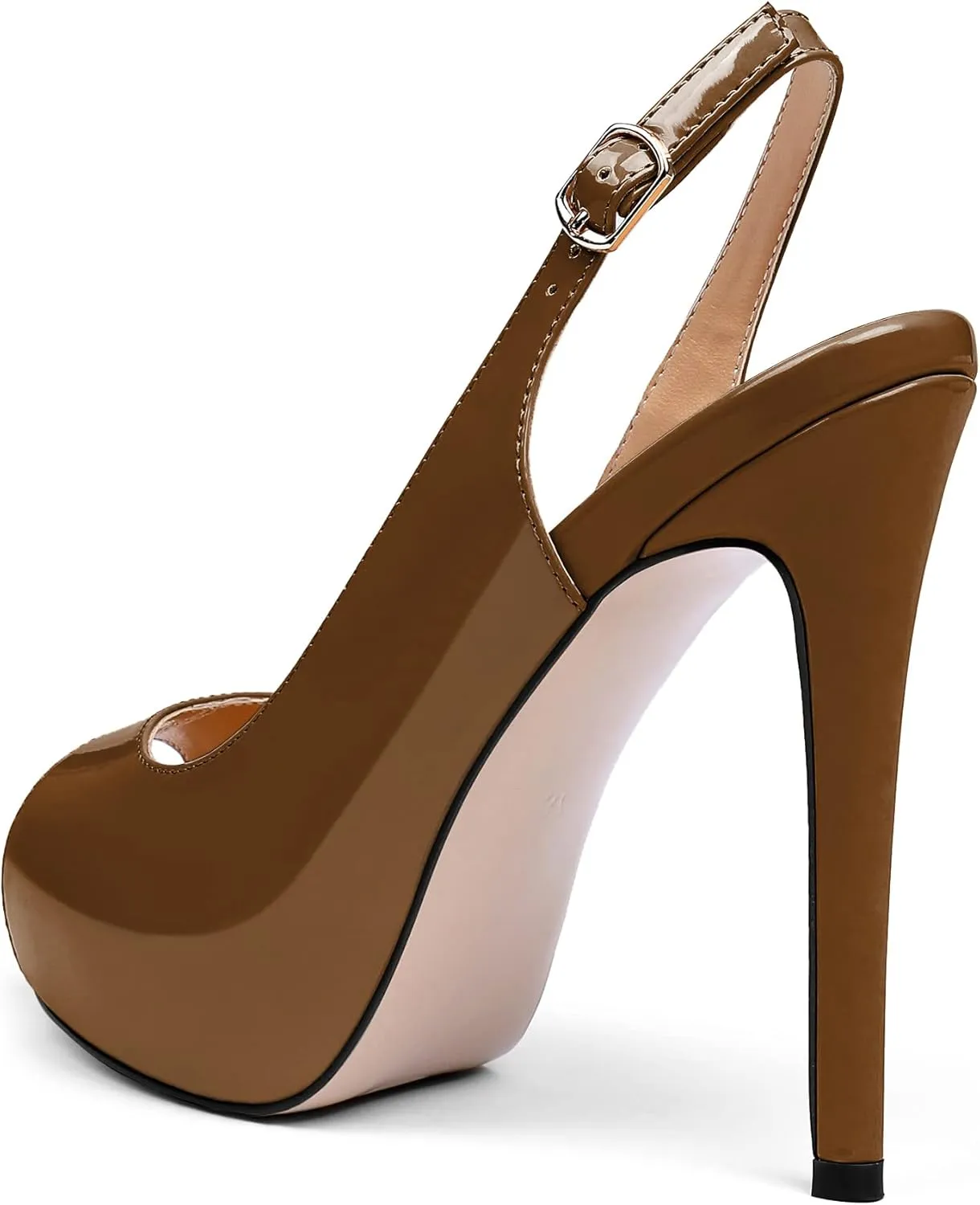 YODEKS Women's Peep Toe High Heel Slingback Pumps Platform Party Dress Shoes