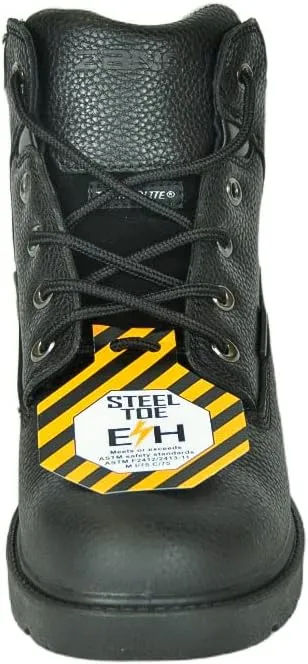 ZANCO MEN'S 6" STEEL TOE ELECTRICAL HAZARD SAFETY WORK BOOTS/HIKING BOOTS