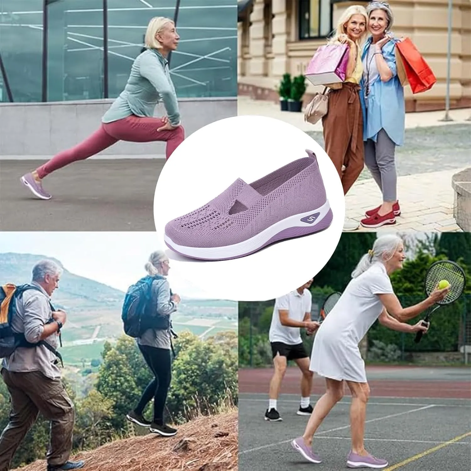 Zapatos Ortopdicos para Mujer Ligeros y Anchos, Women's Orthopedic Walking Shoes Slip on Trainers Comfortable Casual Athletic Shoe Soft Soled Arch Support Hands-Free Sneakers