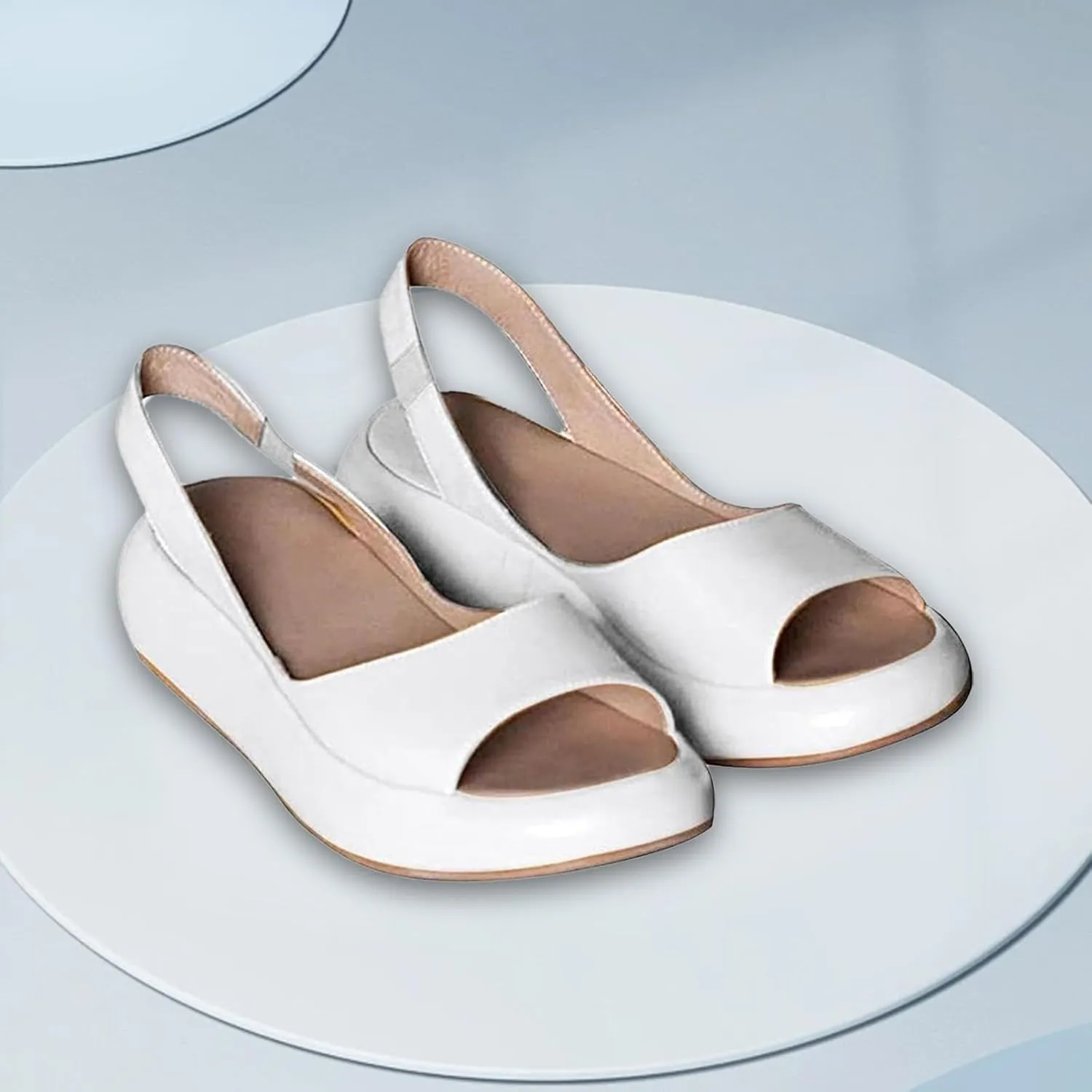ZWRXW Womens Wedge Sandals Open Toe Orthopedic Arch Support Orthopedic Wedge Sandal Non Slip Wedges Platform Shoes Slip On Dressy Summer Comfortable Slides Sandals